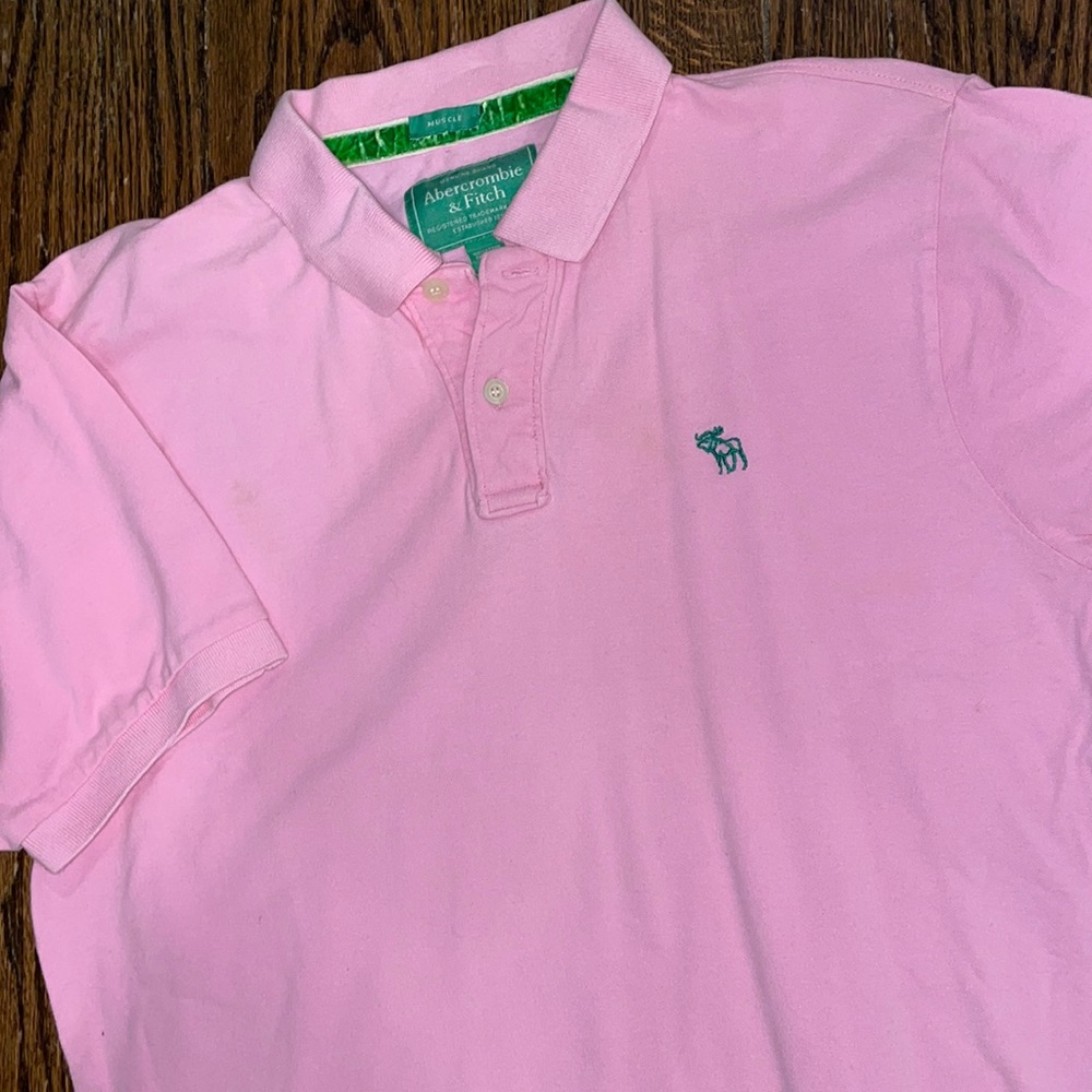 Pink ABERCROMBIE & FFITCH  MENS polo XXL